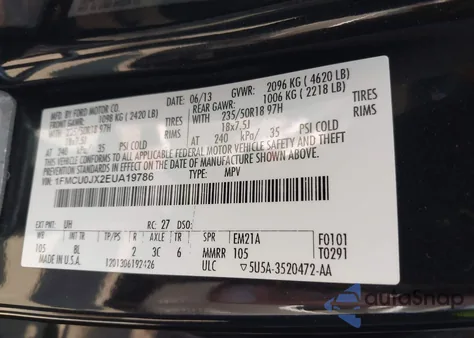 2014 Ford Escape Titanium from USA, damaged, VIN 1FMCU0JX2EUA19786